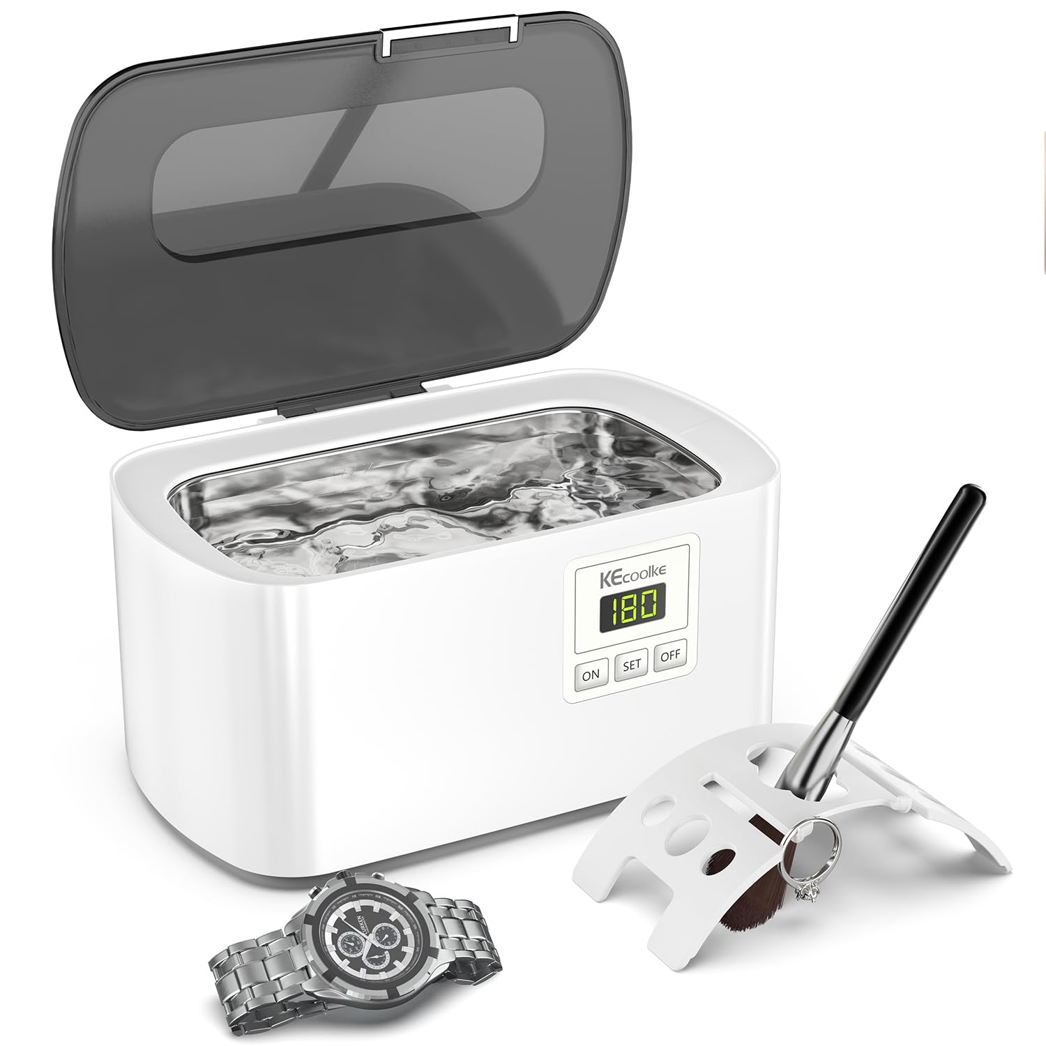 KECOOLKE ultrasonic jewellery cleaner, 600ml tank