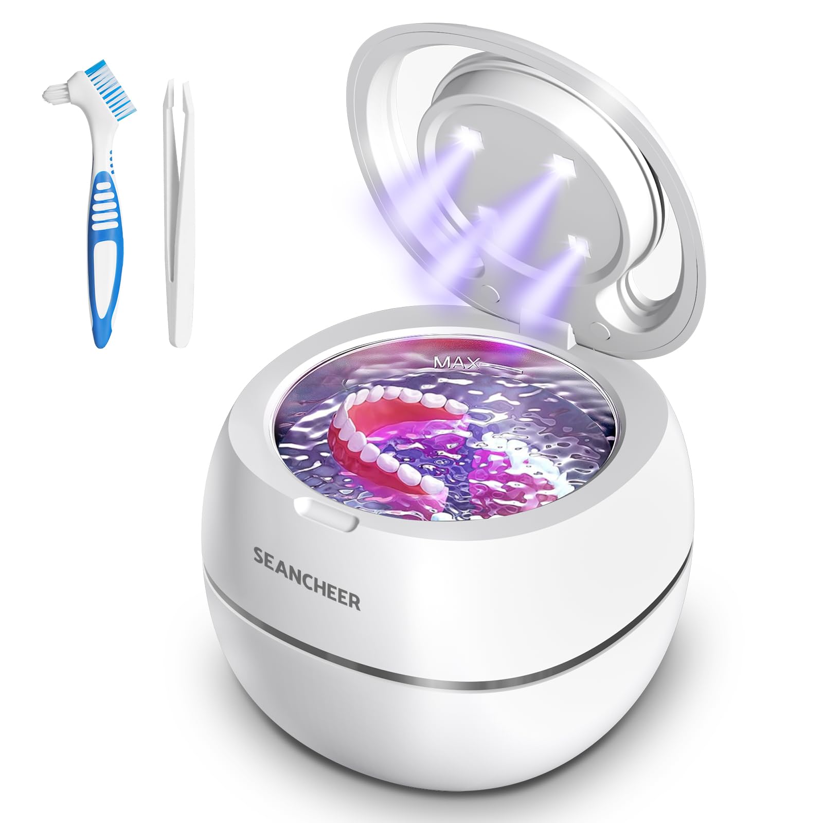 SEANCHEER Ultrasonic Cleaner 48kHz 180ml with UV Light
